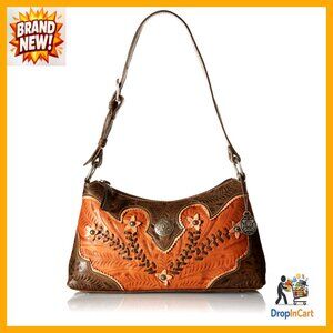 Hand Tooled Leather Shoulder Bag Western Boho Chic Adjustable Strap Hobo